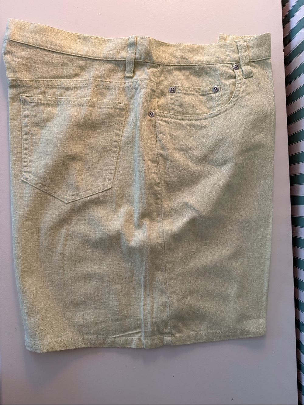 Women’s Pale Yellow Shorts - Classic Straight Fit